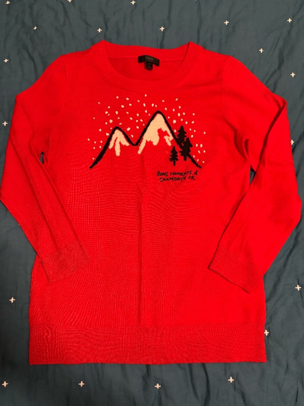 J.CREW Women's Sweater Red/Orange 100% Merino Wool Size Small Crew Neck